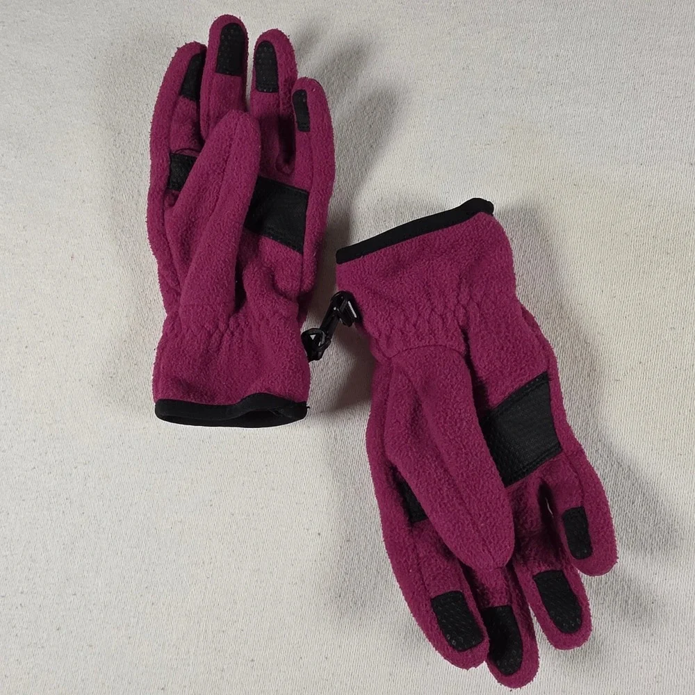 The North Face Girls Denali Fleece Gloves Magenta Pink Black Size S sku 430 7/8